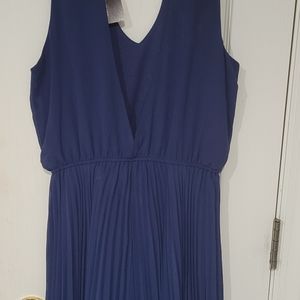 Pleated low cut dress